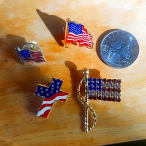 Patriotic Americana Flag Brooch American Pin set